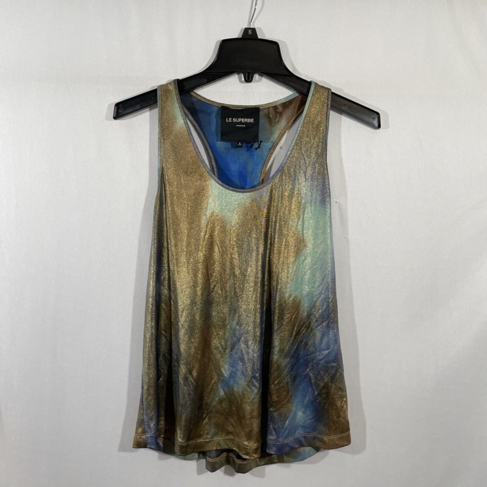 NEW LE SUPERBE [ Small‎ ] Take it easy Tank top in Metallic Bronze Blue